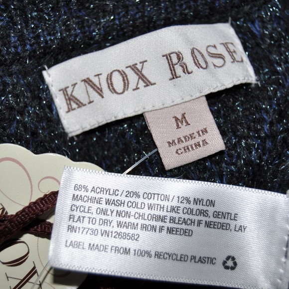 053 NWT KNOX ROSE Blue Sparkle Cardigan Sweater sz M Women's - Picture 5 of 5